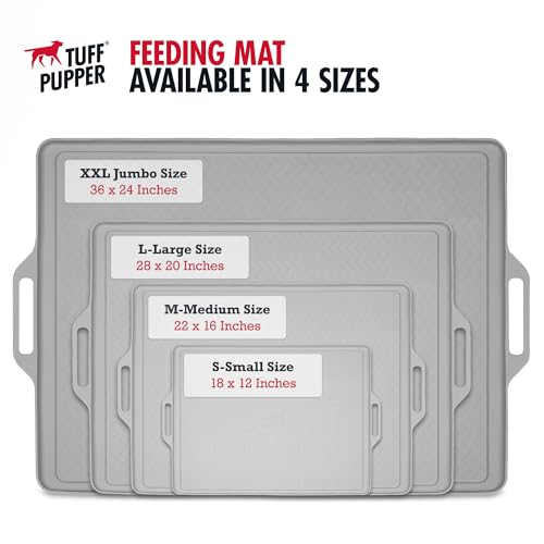 36x24 XXL Dog Feeding Mat for Food and Water (Gray / XX-Large - 36" x 24")