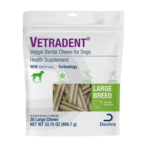 Veggie Dental Chews for Large Dogs (1.1 Ounce (Pack of 30))