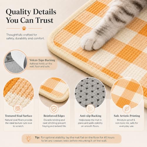 Cat Scratcher Mat (Orange White)