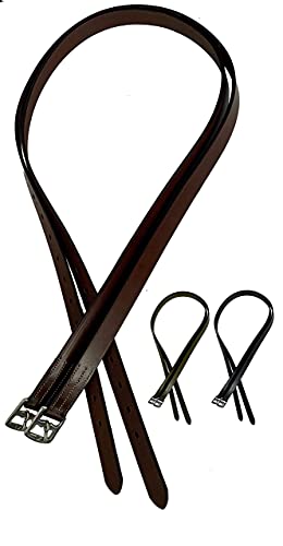 Genuine Leather English Stirrup Leathers (54 us / Chestnut)