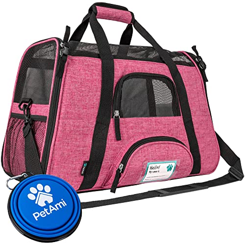 Airline Approved Pet Carrier for Cats Small Dogs (Heather Pink / 19.5"L x 10.2"W x 12.0"H)