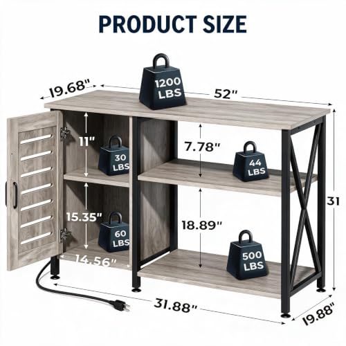 55 75 Gallon Fish Tank Stand (Grey / 55-75 Gallon)