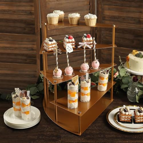 Efavormart 17" Tall 4 (4-Tier 17" Spiral / Gold)
