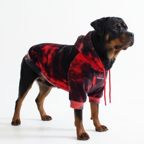 Dog Hoodie Buttery (Red & Black / 5XL)