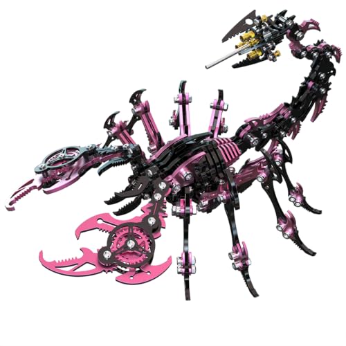 Scorpion King 3D Metal Puzzles Kits for Adults Teens (Black Pink)