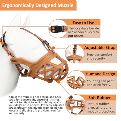 Dog Muzzle Humane Basket Muzzle for Small Dogs Biting (XS)
