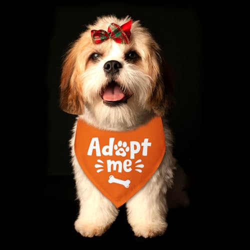 Adopt Me Dog Bandana Adopt Me Bandanas for Dogs Adoption Gotcha Day Adopted Baby Dog Announcement Adopt Me Pets Scarf for Small Medium Dogs & Cats (U)