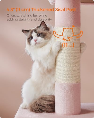Cat Tree 40.6 (XL (26.8"L x 18.9"W x 40.6"H) / Jelly Pink)