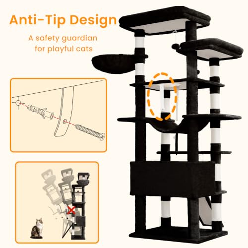 Tall Cat Tree 78 (Smoky Gray / 70 inch)