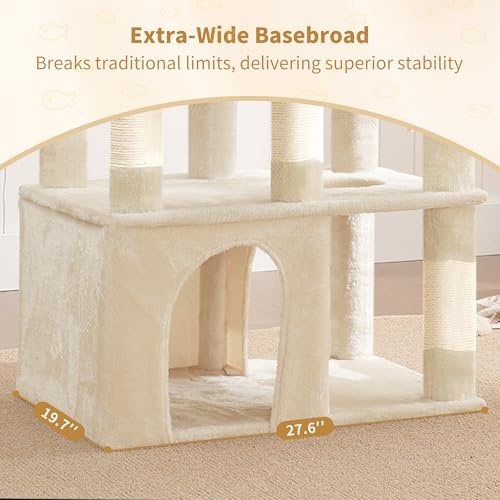 Cat Tree, 71-Inch Tall Cat Tower for Large Maine Coon Cats HCT03MG (Beige / XL)