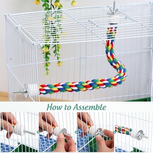 Colorful Bird Rope Perch Stand (15.7 inch /40 cm)