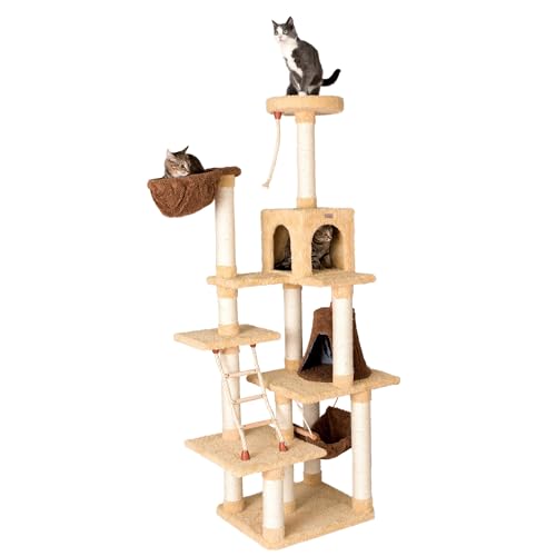 Premium Cat Tree Model X7805 (42"(L)X26"(W)X78"(H) / Goldenrod)