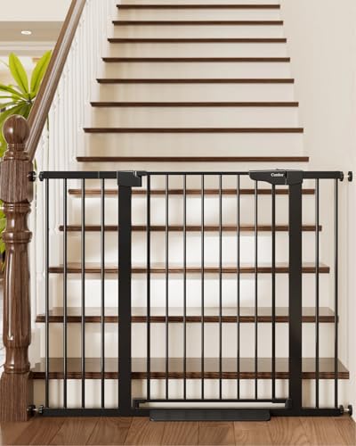 36" Extra Tall Baby Gate for Stairs (Black / 30-48"W x 36"H)