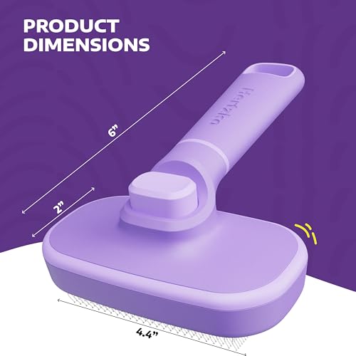 Self Cleaning Slicker Brush for Dogs and Cats (Purple)