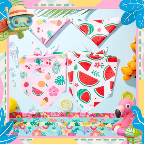 100 PS Dog Bandanas Bulk for Summer Charm Grooming (Summer / 25.6 x 17.7 x 17.7 Inch)