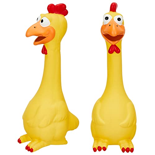 1 Pcs Horse Toys Latex Squeaky Squeeze Chicken Squeak Turkey Balls (Yellow)
