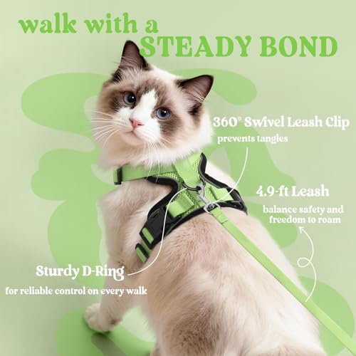 Cat Harness and Leash Set (Xxs / Light Green)