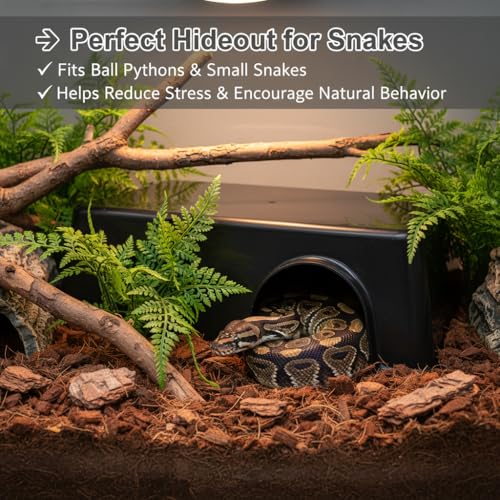 Extra Large Reptile Hide Box Cave (Black / XXL 4 Pcs)