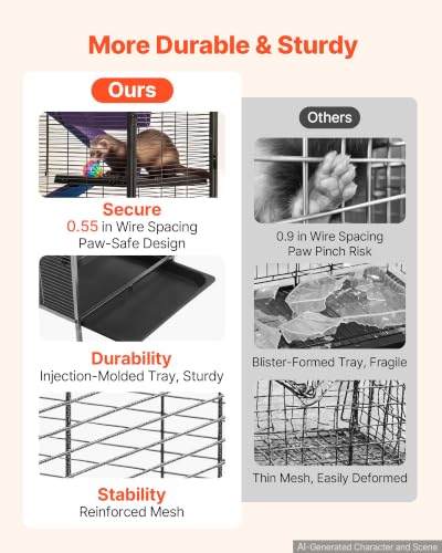 Metal Small Animal Cage 50" H 5 (31.5"L x 20.5"W x 50.0"H)