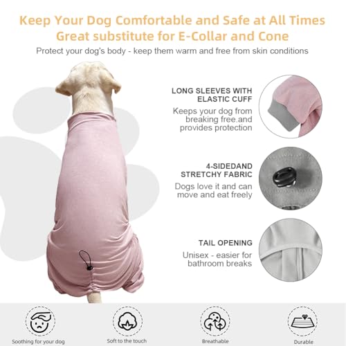 Dog Pyjamas PJS Sweater Clothes and Home Clothing Suitable for Small to Medium Breeds of Dogs (Pink / L)