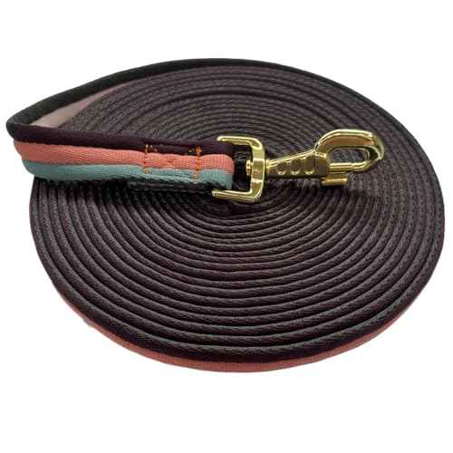 Premium Horse Training Lunge Line with Alloy Trigger Buckle for Accurate Equestrian Training of 26 Foot (26foot / Green/Sakura Pink/Grape purple)