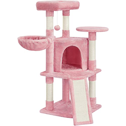 42in Cat Tree Tower for Indoor Cats (Pink)