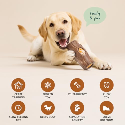 2 Pack Dog Toys for Aggressive Chewers (Yellow Brown)
