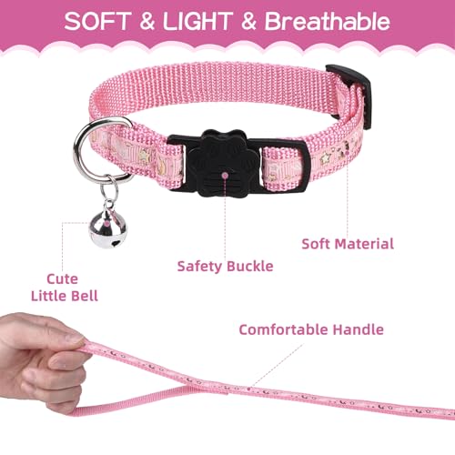 Cat Harness with Leash and Collar Set (Medium / Pink)