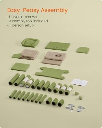 Cat Tree 59.5 (59.5 Inches / Grass Green + Camel Brown)