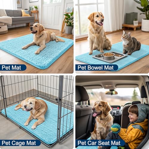 Dog Door Mat for Muddy Paws 54x32 (Sky Blue / 54"X32")