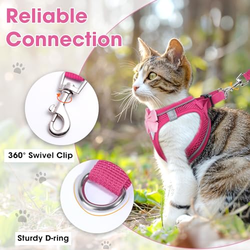 Cat Vest Harness and Leash Set (Pink / XS)
