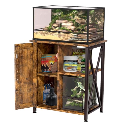 40 Gallon Reptile Tank Stand (24x18"-46-67 Gallon / Rustic Brown)