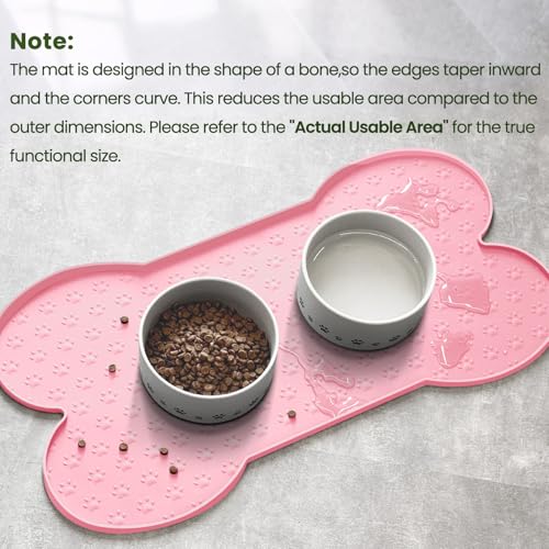 Dog Food Mat Anti (19.4" x 9.8" / Pink)