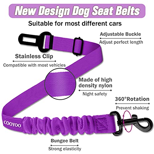 Dog Seat Belt (Set 04-Black+Purple)
