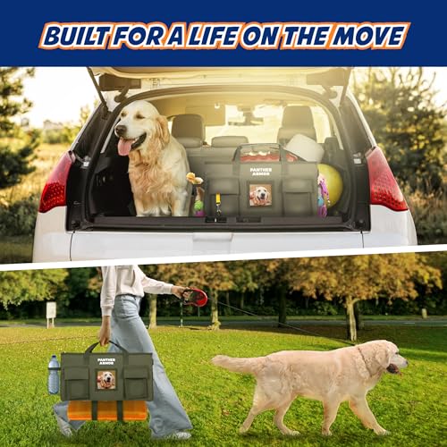 Dog Travel Bag Hanging Dog Organizer & Pet Storage Tote Bag for Supplies (Green)