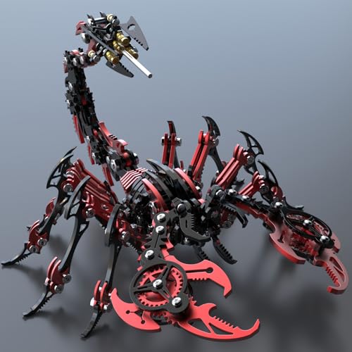 Scorpion 3D Metal Puzzles Kits for Adults Teens (Red+black)