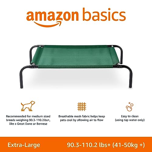 Cooling Breathable Elevated Dog Bed with Durable Metal Frame for Large Dogs (Green / X-Large)