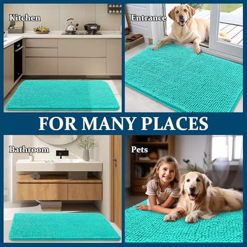 Dog Door Mat for Muddy Paws 59x35 (Teal / 59" X 35")