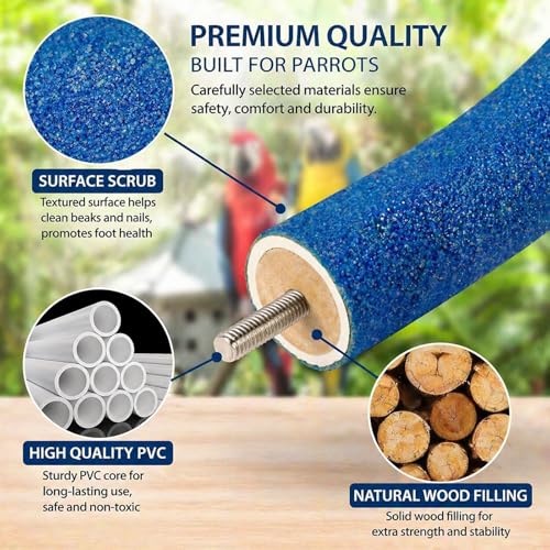 U Shaped Large Parrot Perch (Large / Blue)