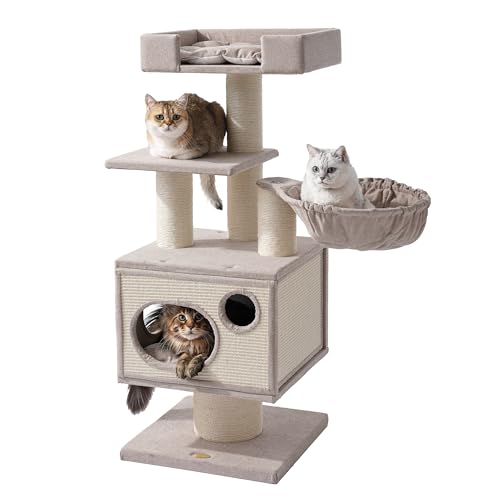 Maine Coon Cat Tree for Indoor Cats Large Adult (Beige)