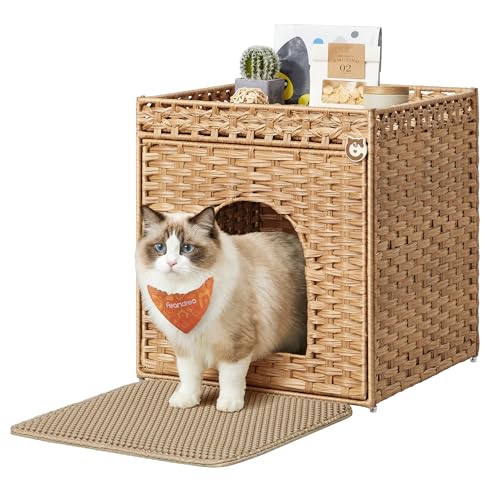 Cat Litter Box Enclosure (Goose Yellow / S (20.7"L x 20.7"W x 22"H))