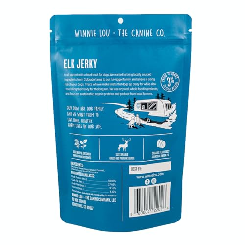 Winnie Lou Elk Jerky Dog Treats (2.5 Ounce (Pack of 1))