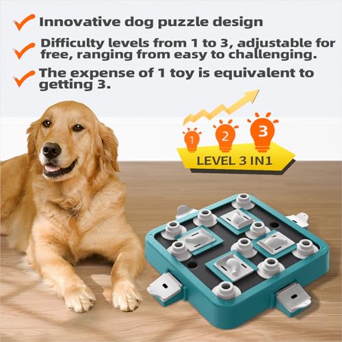 Dog Puzzle Toy Mental Stimulation (Level 3 in 1-Advanced-Mars Green Board)