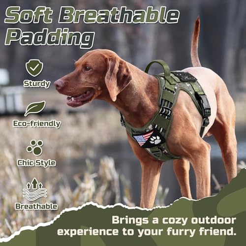 Tactical Dog Harness for Large (Green camo / Large)
