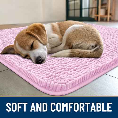 Dog Door Mat for Muddy Paws 47x24 (Pink / 47"X24")