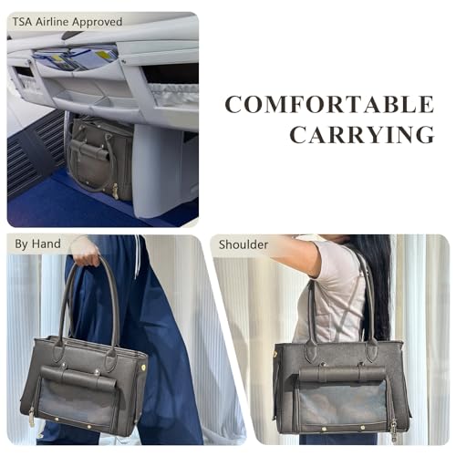 Fashion Pet Carrier Purse for Small Cat and Dog (Black / 13.6"L x 6"W x 10.0"H)