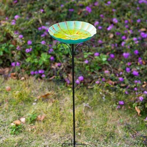 Metal Bird Baths for Outdoors (Yellow Green)