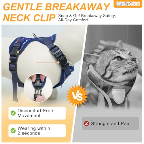 Cat Harness and Leash (Navy / Small (Chest: 13 - 16"))