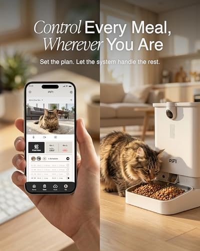 Automatic Cat Feeder with Camera for Multiple Cats & Dogs (6L-Smart Automatic Pet Feeder)