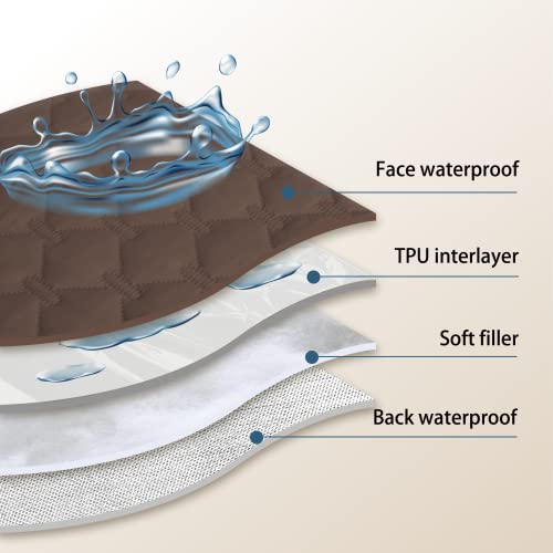Waterproof Pet Blanket for Bed (52x82 Inch (Pack of 1) / Dark Chocolate/Light Chocolate)